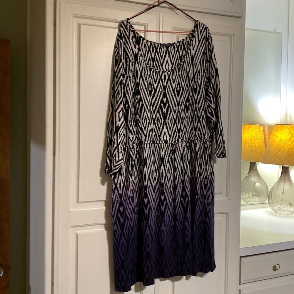 Ombre white to purple dress